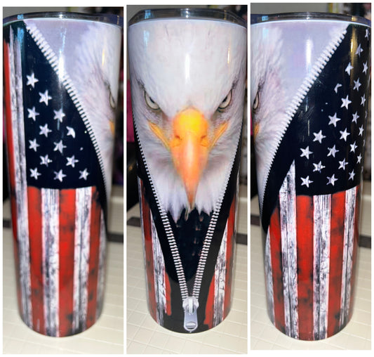 American Eagle Zipper Tumbler