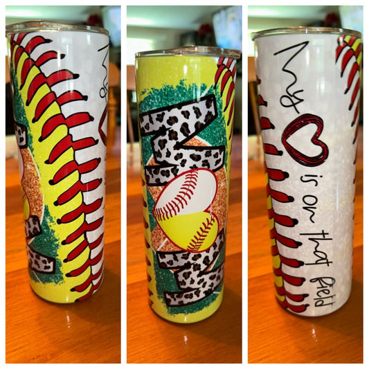 My Heart Baseball Tumbler