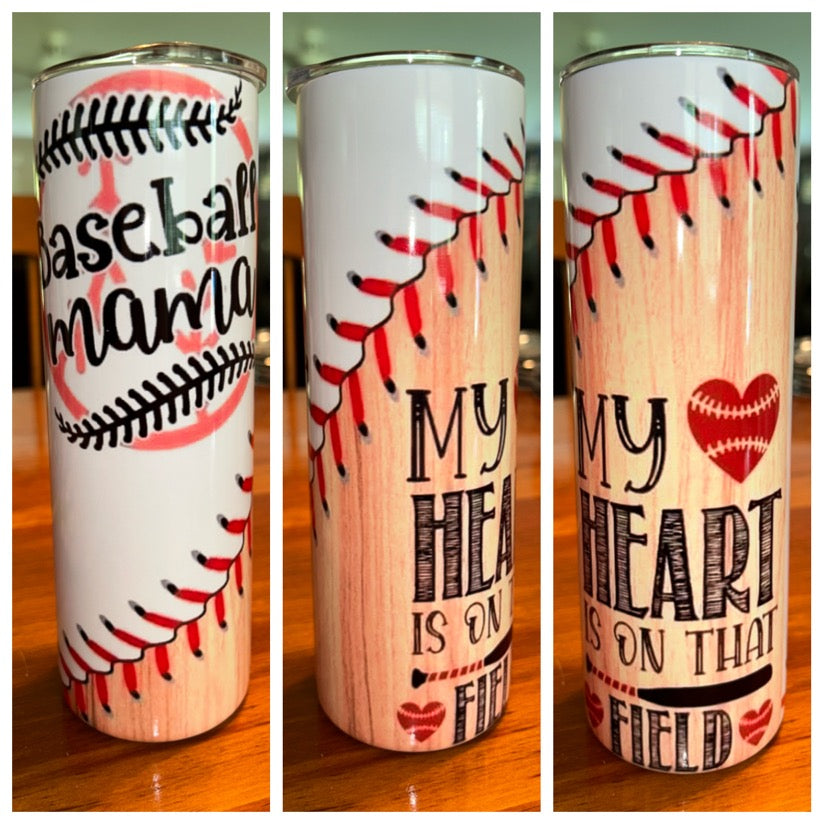 My Heart is on the field Tumbler