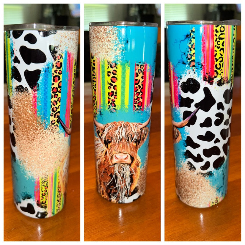 Colorful Cow Tumbler