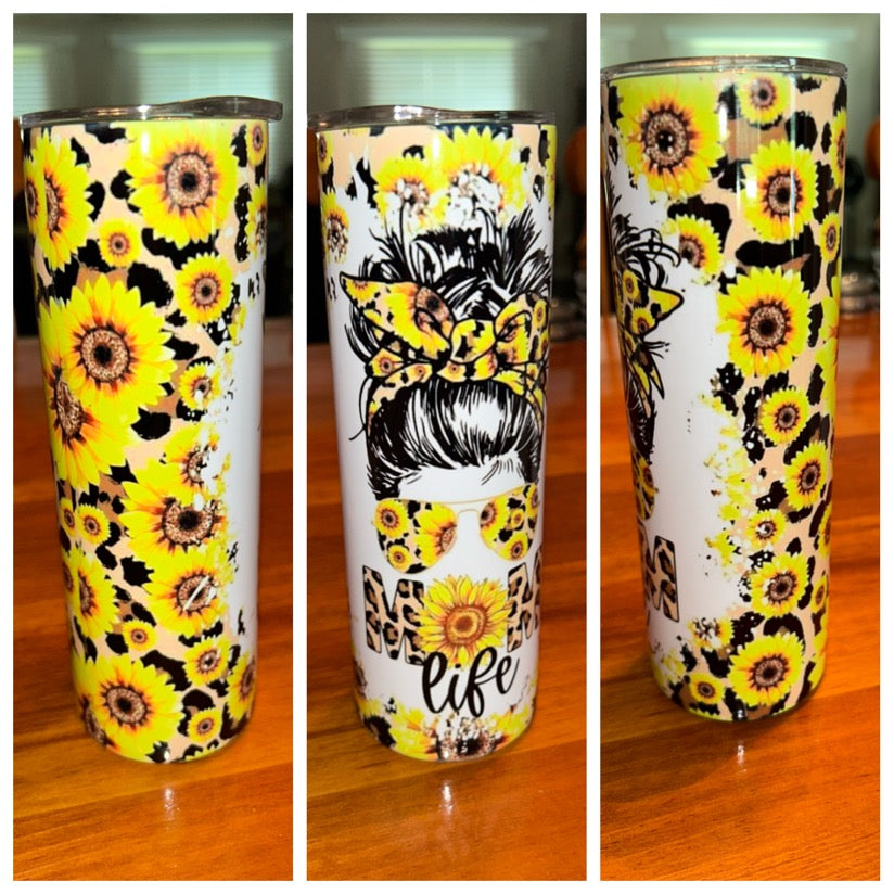 Sunflower Mom Life Tumbler