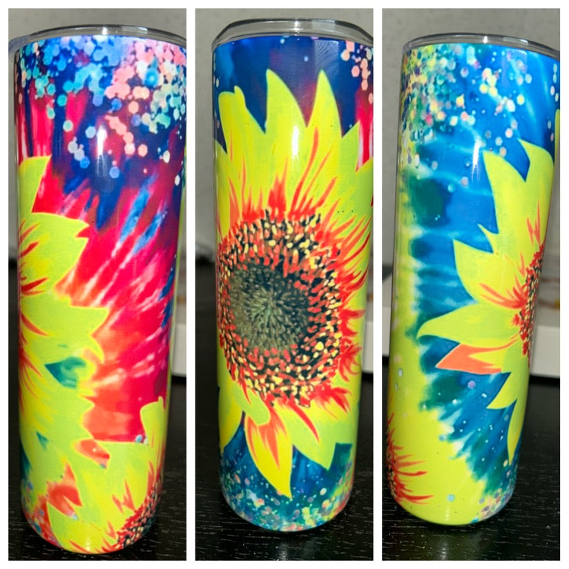 Sunflower Tye-Dye Tumbler